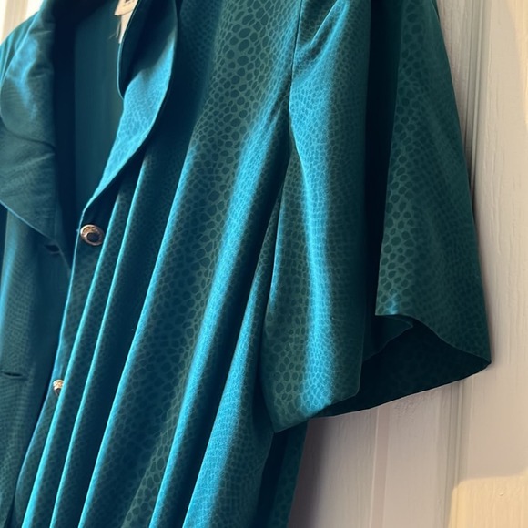 Vintage Leslie Faye Dress Hunter green with print Size 8 - Picture 5 of 5